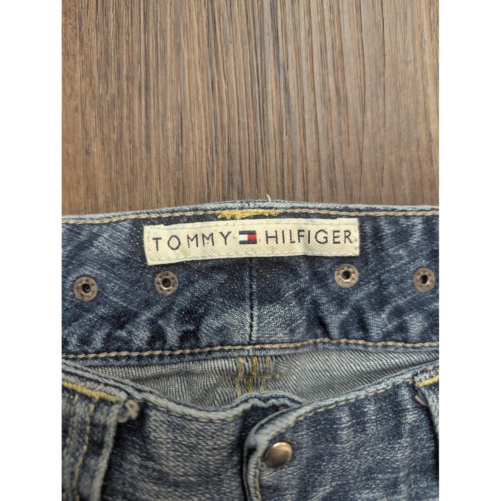 VTG Tommy Hilfiger Jeans Womens 10 Blue Light Wash Straight Zip Pocket Denim Y2K - Picture 2 of 16
